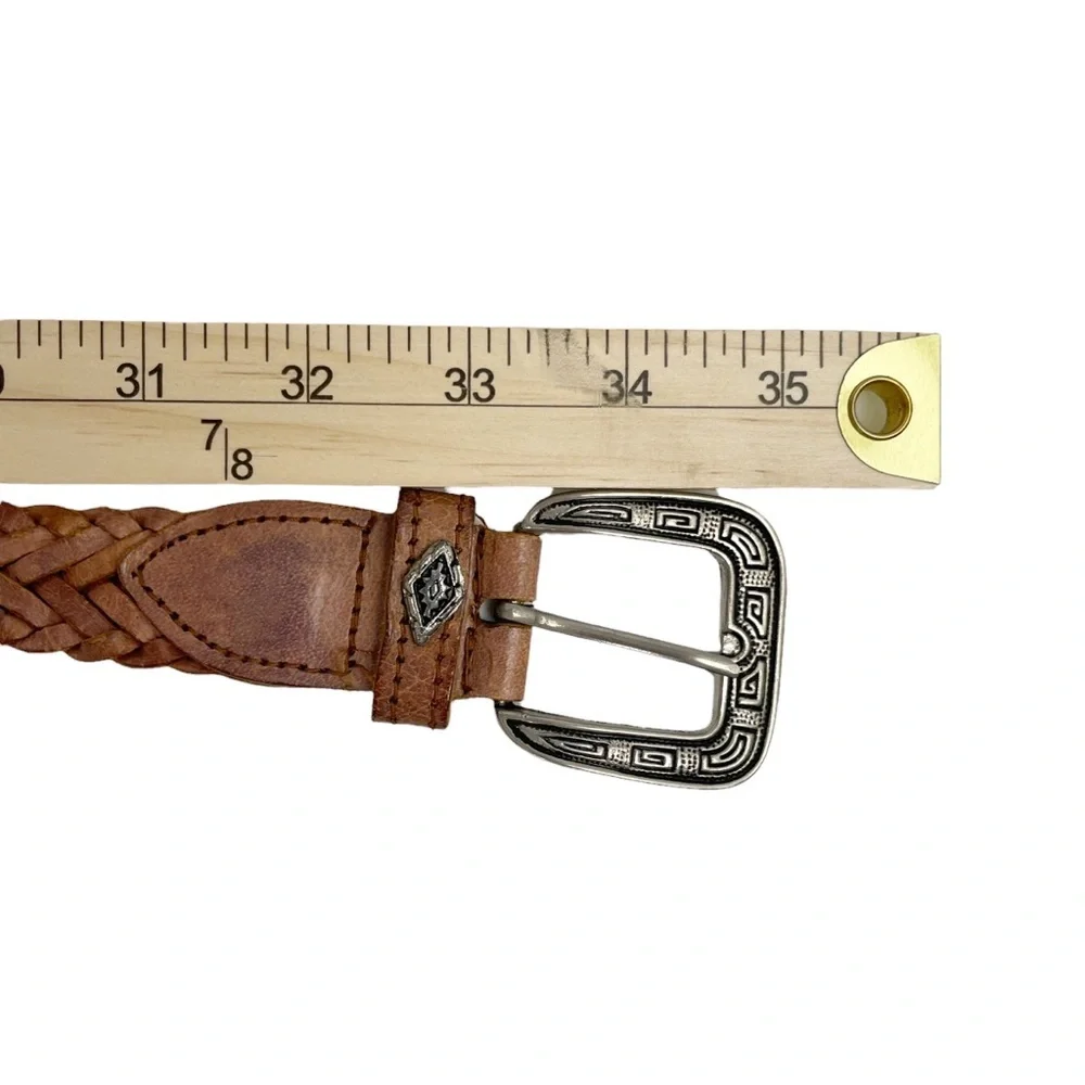 Southwestern Silver‎ and Tan Thin Braided Belt 35
